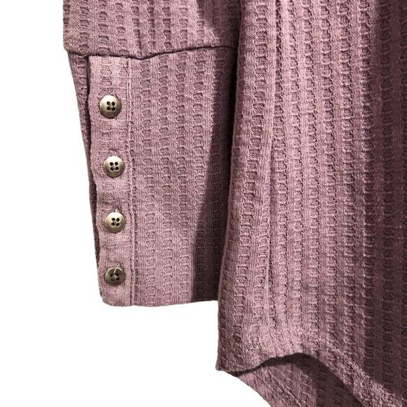 Chaser Thermal Waffle Knit Light Purple Top Size Small Scoop - Picture 5 of 7